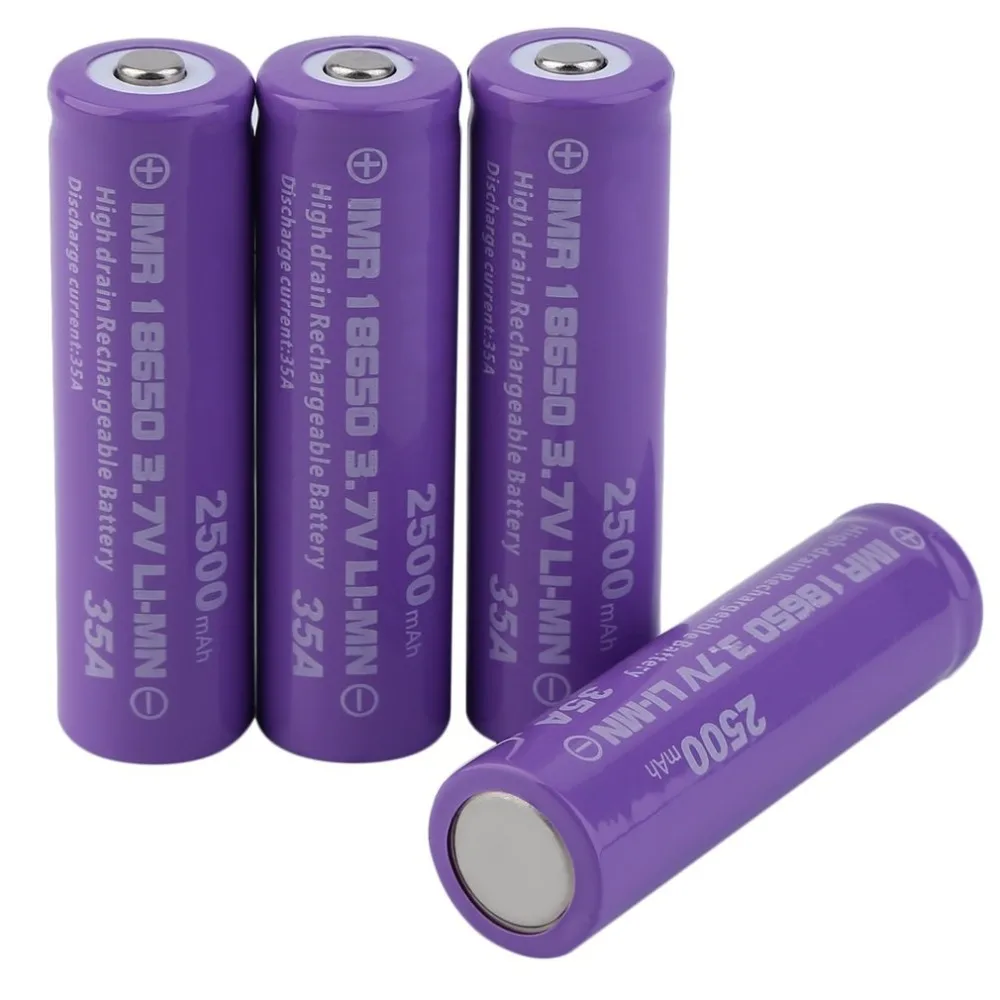 

4pcs High Drain INR 18650 Battery Discharge Current 35A 3.7V High Performance Rechargeable Battery 2500mAh