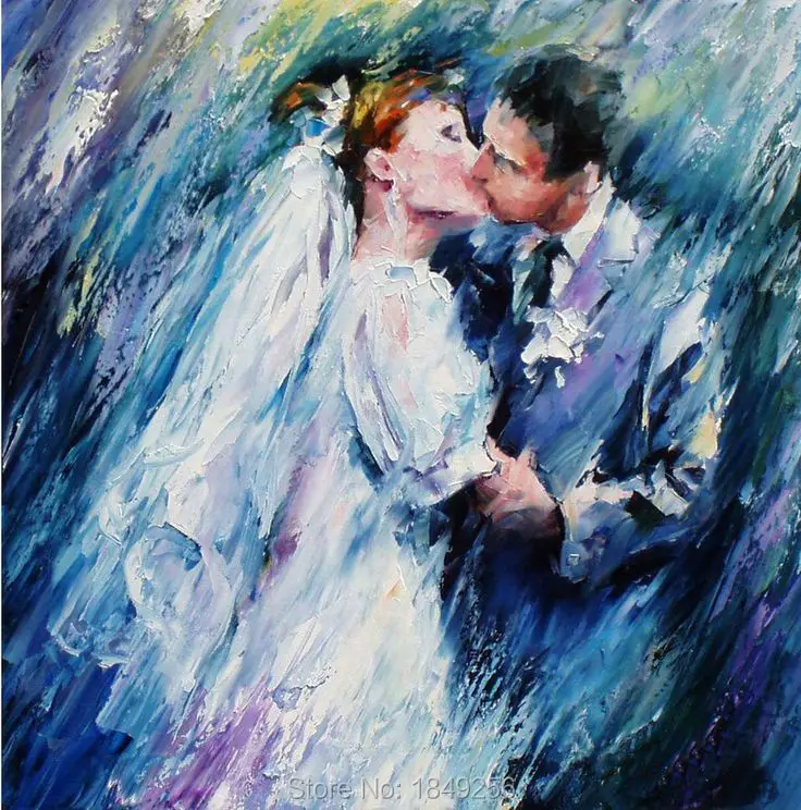 Kissing Romantic Wedding Decoration home wall Lovers fall in love