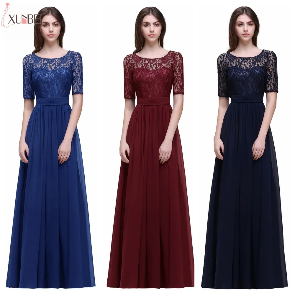 Vestido longo элегантные платья бордового цвета с короткими рукавами кружевные