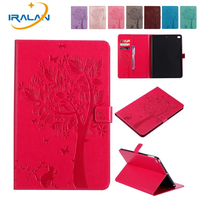 

Sleep Wake-up Card Anti-dust function Cat Tree Pattern Flip Stand Cover For ipad air Case Funda Tablet protective Shell+Film+Pen