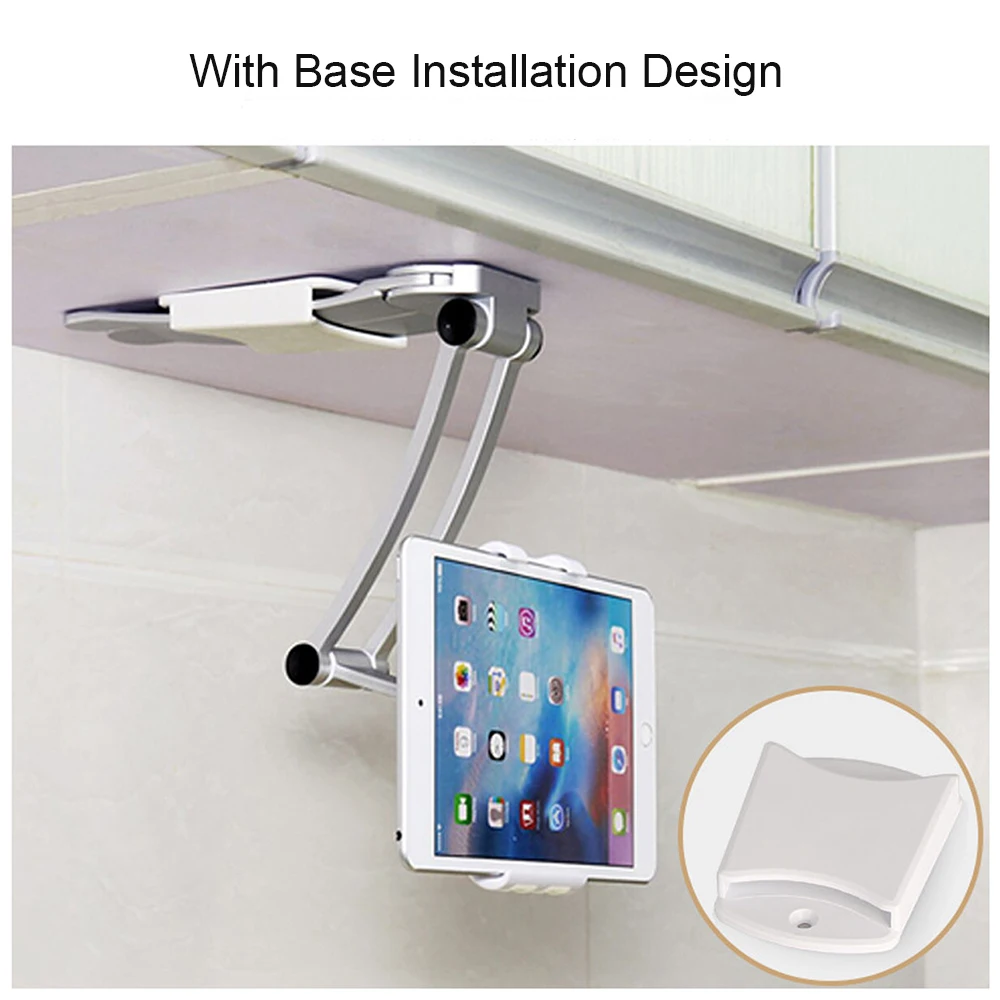 Phone Holder For Kitchen Tablet Mount Stand 2 in 1 Wall /Countertop Fit