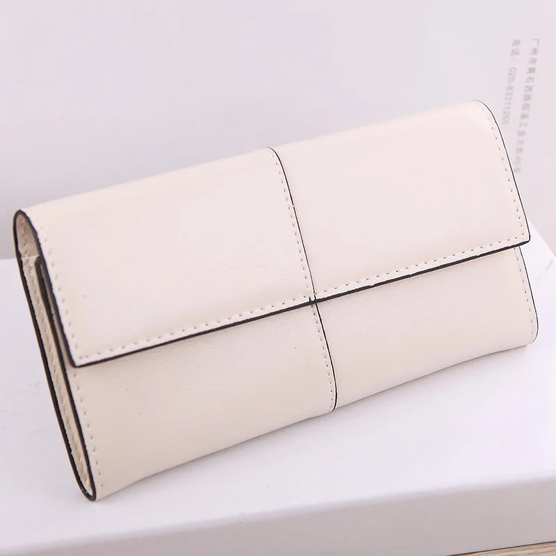 Guarantee Genuine Leather Wallets Luxury Brand Women's Purse Big Capacity Two Fold Casual wallets Solid Leather Wallet Female
