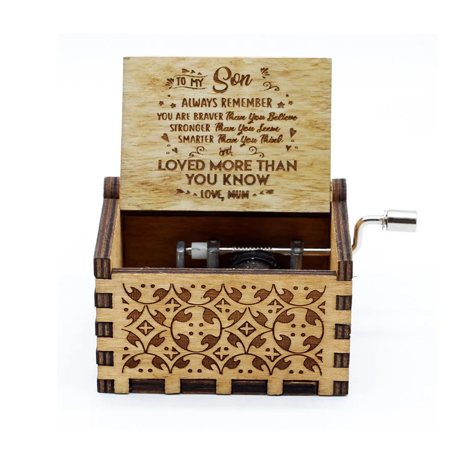 New Carved Queen Music Box Star Wars Game of Throne Castle In The Sky Hand Cranked Wood Music Box Christmas Gift