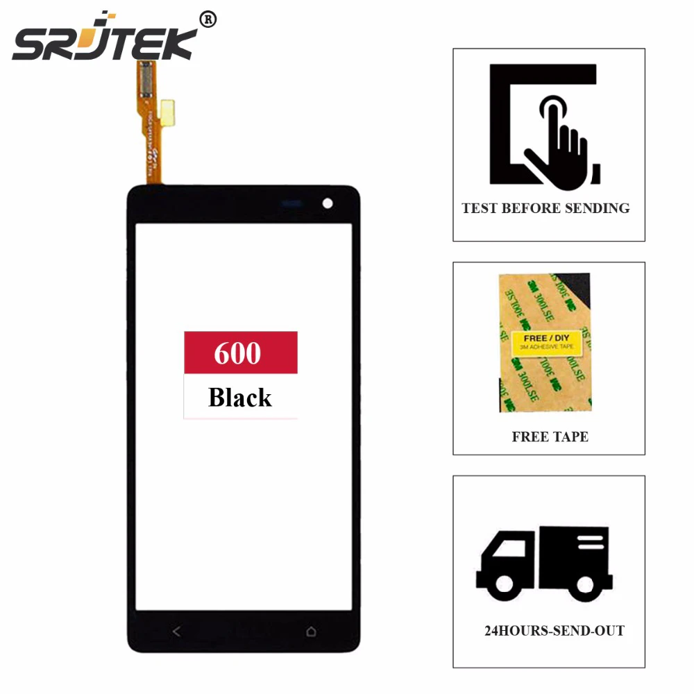 Srjtek экран для HTC Desire 600 600C 606W 609D 608T сенсорная панель с двумя sim-картами дигитайзер