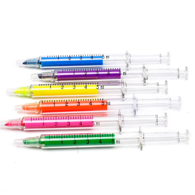 Presentes dos Miúdos Artigos de Papelaria Lote Magro Cor Seringa Highlighter Marcador Caneta Definir Material Escolar Canetas Kawaii Fantasia Fb527 36 Pçs –