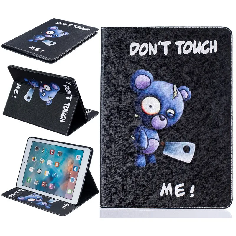 Cute Bear Case PU Leather For Ipad Pro 9.7 Case for Ipad Pro Mini Butterfly Flower Stand Tablet Cover 9.7 Inch Wallet Fip Cases (41)
