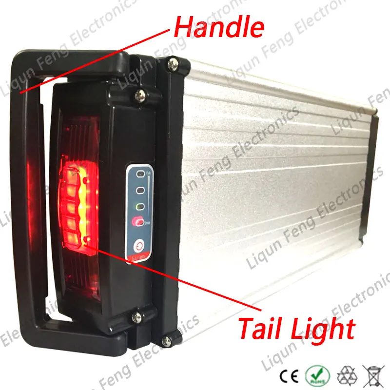 Discount New 48V Lithium battery 750W 48V 18AH Electric Bike Rear Rack Battery Use SAMSUNG 3000MAH cell with Tail light and 2A charger 5 Discount New 48V Lithium battery 750W 48V 18AH Electric Bike Rear Rack Battery Use SAMSUNG 3000MAH cell with Tail light and 2A charger 5