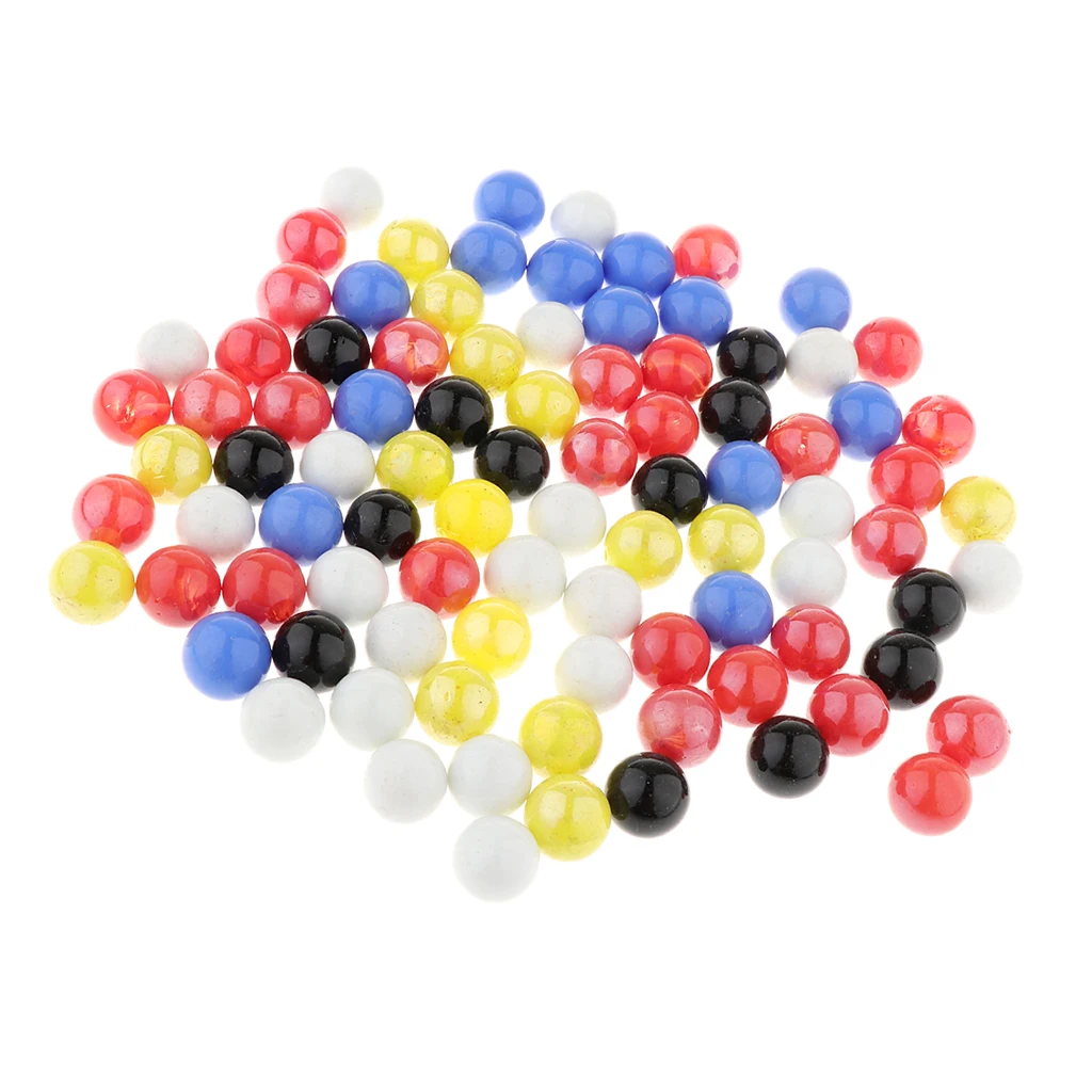 90PCS 16mm Colorful Glass Marbles, Kids Marble Run Game, Marble Solitaire Toy Accs Vase Filler & Fish Tank Home Decor