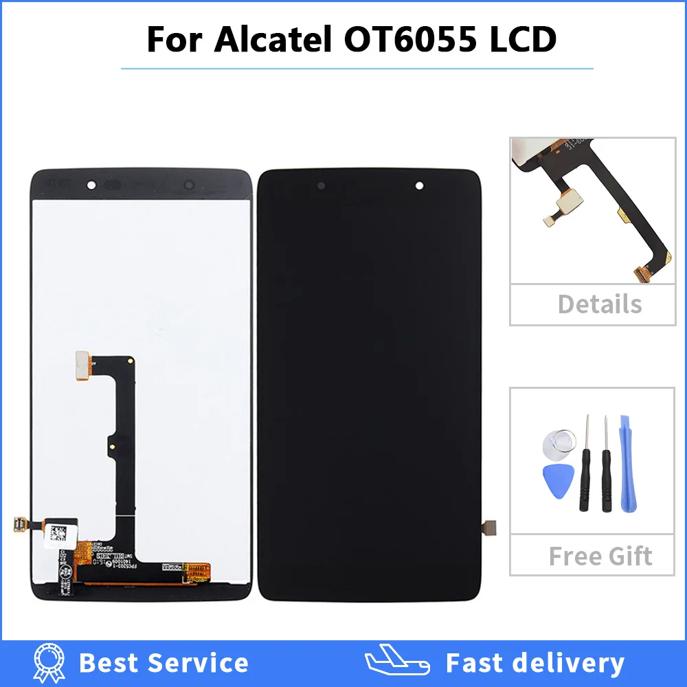 

For 5.2"Alcatel One Touch Idol 4 LTE OT6055 6055P 6055Y 6055B 6055K 6055 LCD Display Digitizer Touch Screen Assembly Replacement