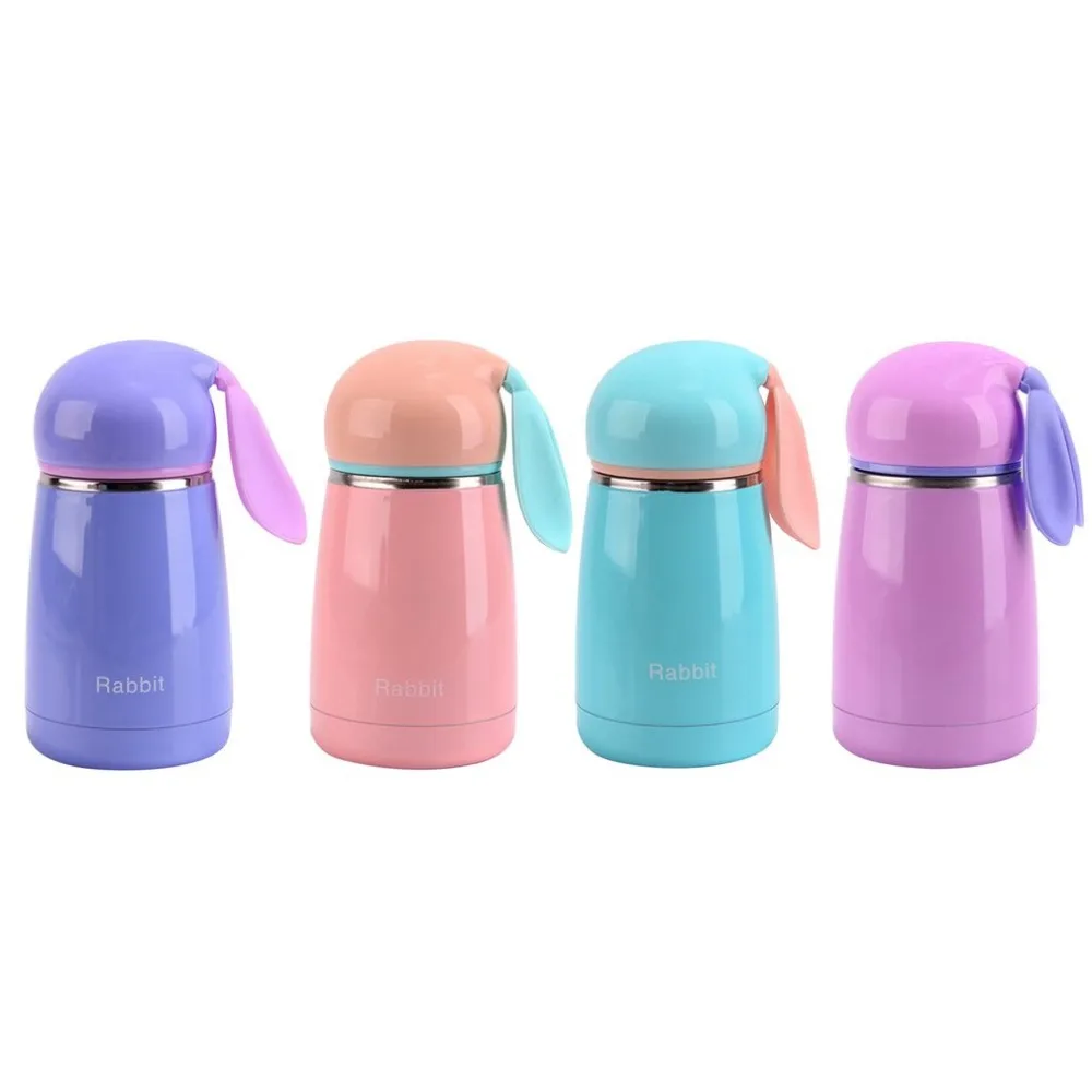 300ML Cute Rabbit Thermos Cup Water Bottles For Children Stainless