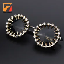 Мужские дизайнерские солнцезащитные очки, крутые, модные, с заклепками, стимпанк, солнцезащитные очки, стразы, Круглые, женские солнцезащитные очки, уникальный стиль, UV400