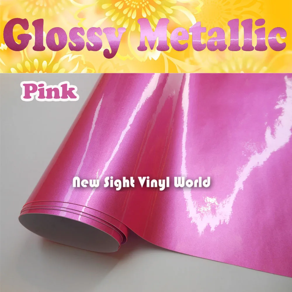 High Quality Glossy Metallic Pink Vinyl Car Wrap Gloss Metallic Pink