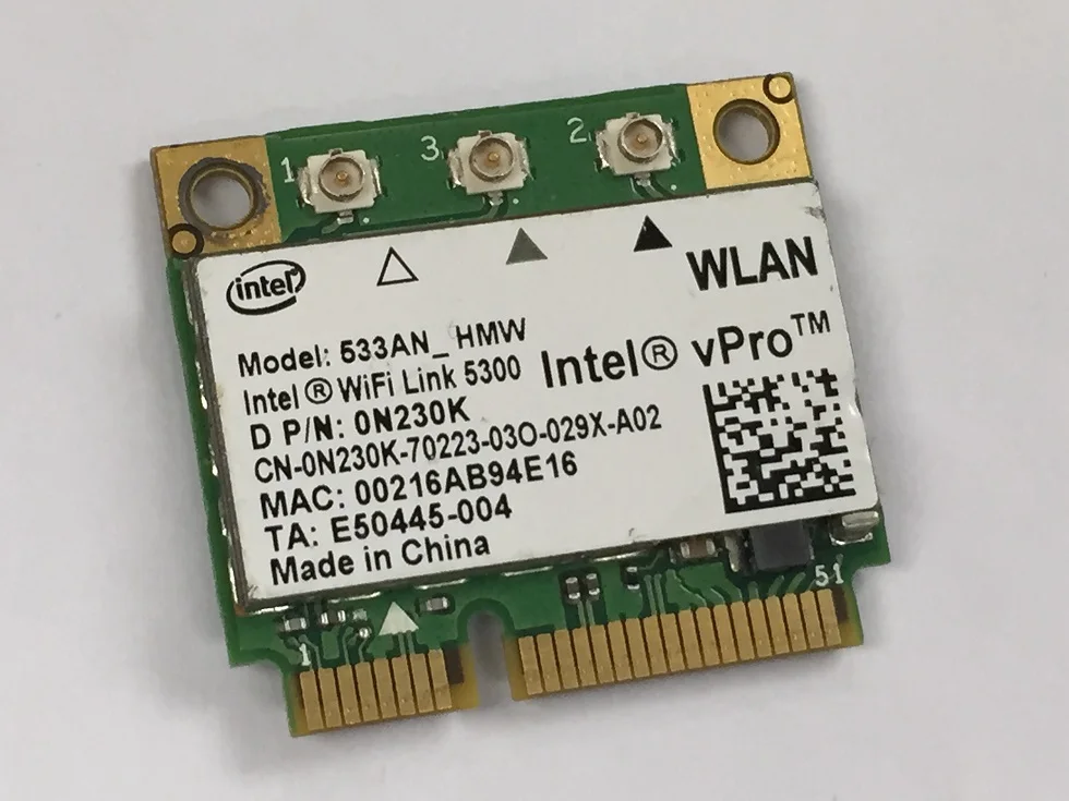 Оптовая продажа новинка для Intel WIFI Link 5300 AGN 533AN_HMW Half Mini PCI-E 2 4/5 ГГц 802.11n беспроводная