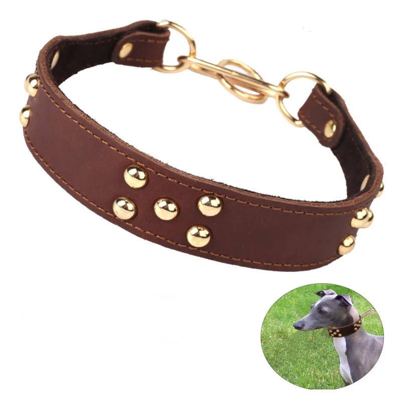 

Dog Leather Rivet Collar Personalized Adjustable Dog Necklet Rope Dog Collars for Greadog Belgian Malinois and Fine dog Pets