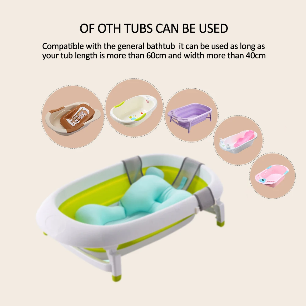 Складная Ванна для новорожденного ребенка, детский поплавок, коврик для ванной, сиденье, противоскользящая купальная сетка, кровать/стул, мультяшная детская душевая Ванна