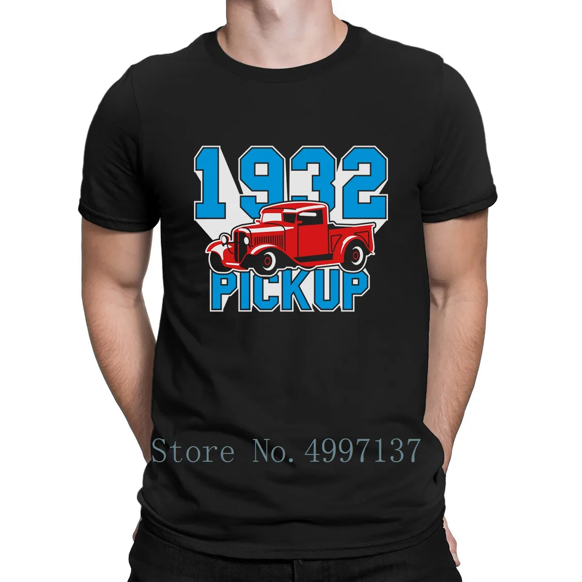 Пикап из 1932 Футболка с принтом S-Xxxl подходит для весны аутентичный естественный