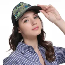 Женские Пары летние сетки Сращивание бейсболка Сделай своими руками листья рыбные весы блестящие круглые Блестки регулируемые хип-хоп вечерние бейсболка