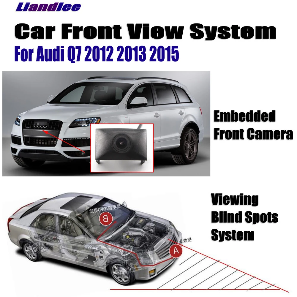 

Car Front View Camera For Audi Q7 2012 2013 2015 Car Front CAM Full HD CCD Cigarette Lighter Switch Accessories Night Vision
