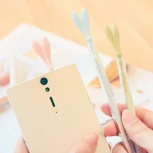 12 шт. корейские канцелярские милые Серебристые уши кролика гелевые ручки креативный 0,38 мм