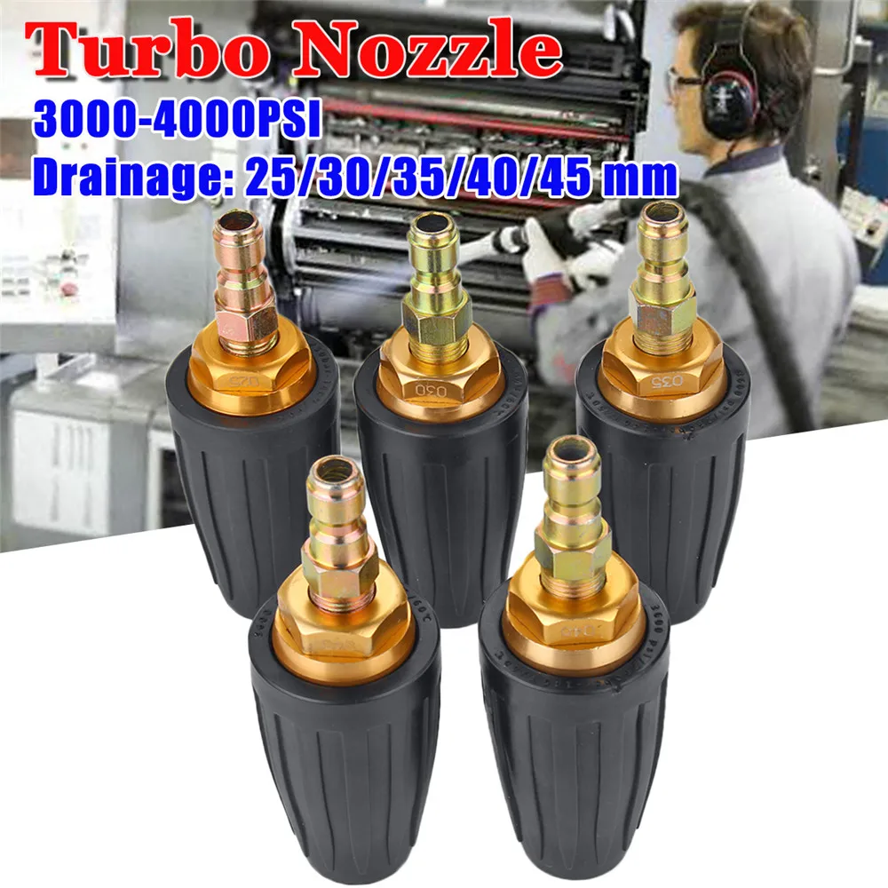 

1/4 Quick Connect Connect Rotating Turbo Nozzle 3600PSI 2.5 3.0 3.5 4.0 4.5Gpm For High Pressure Washer Cleaner Accessory