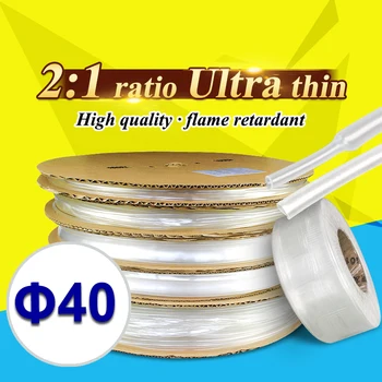 

1meter/lot 40mm Transparent Clear Heat Shrink Tube Ultra Thin Tubing Shrinkable Cable Sleeve Heatshrink Wrap Wire kit heat gun
