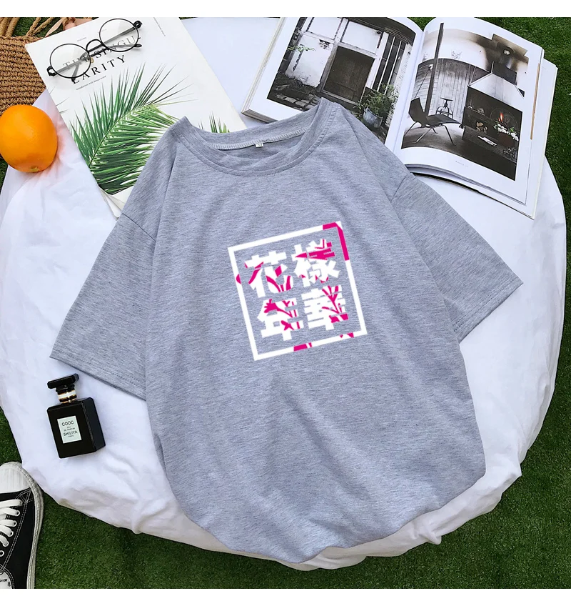 Summer Korean Style Harajuku T Shirts Women Short Sleeve O-Neck Tee Shirt Femme Streetwear Tops Kpop Letter Print Camiseta Mujer