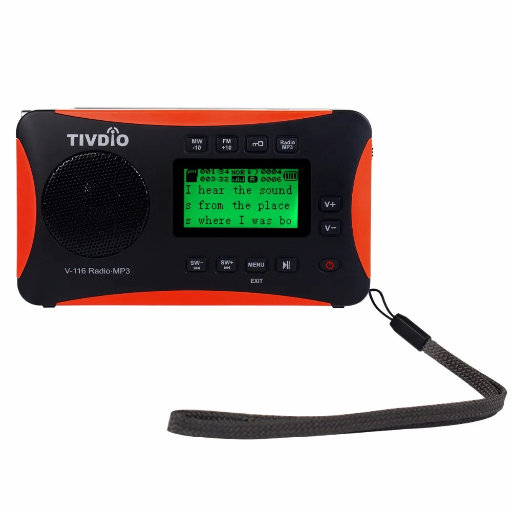 TIVDIO V-116 Portable Radio FM MW SW World Receiver USB/SD Card With MP3 Player/Sleep Timer Alarm Clock /E-book/Calendar TIVDIO V-116 Portable Radio FM MW SW World Receiver USB/SD Card With MP3 Player/Sleep Timer Alarm Clock /E-book/Calendar