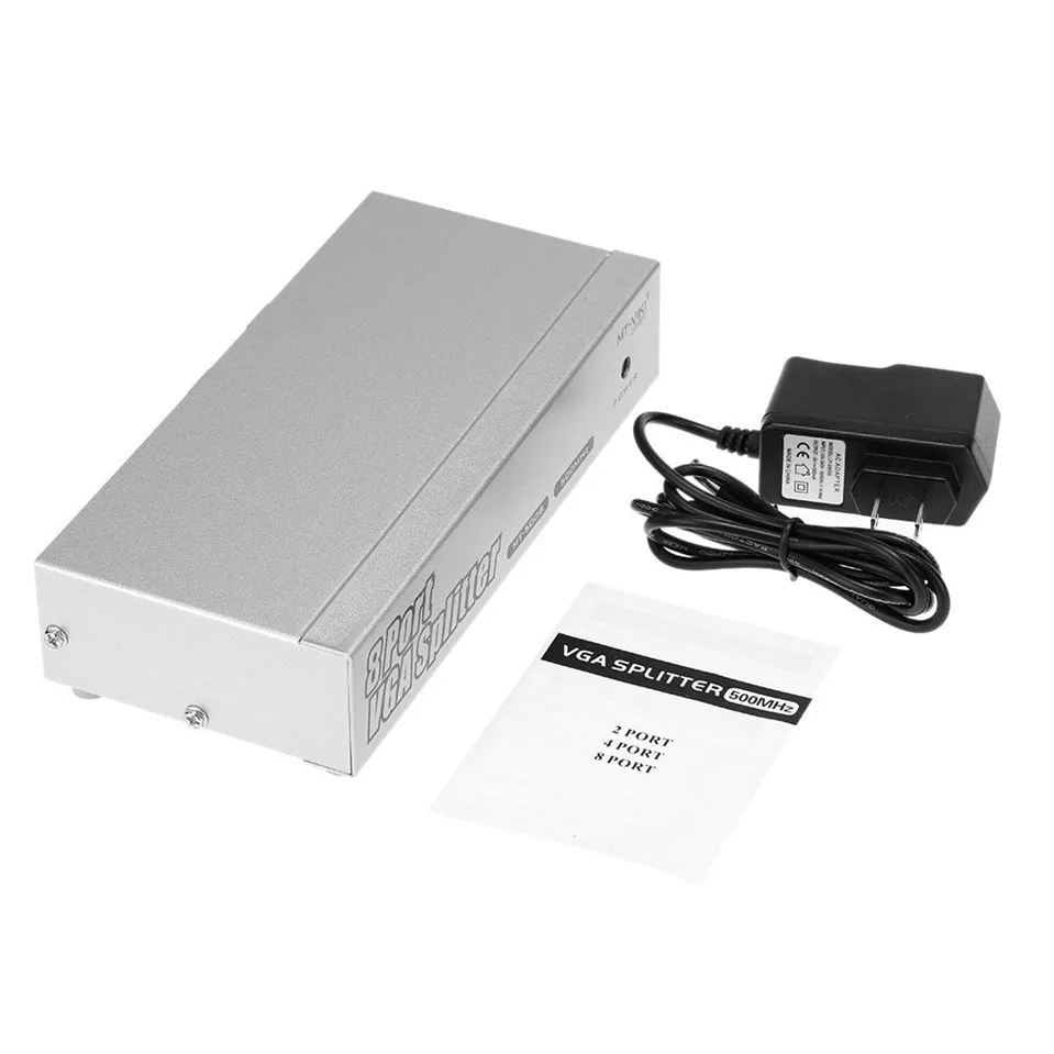 MT-VIKI Maituo 500 мГц VGA Video Splitter дистрибьютор Дубликатор 1 в 8 для Большой широкоформатный ЖК-дисплей Монитор Проектор mt-5008