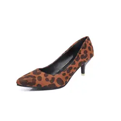 Chowaring Пикантные женские туфли-лодочки обувь на высоком каблуке Весна Leopard шпильки женские туфли на выход бренд острый носок один женские