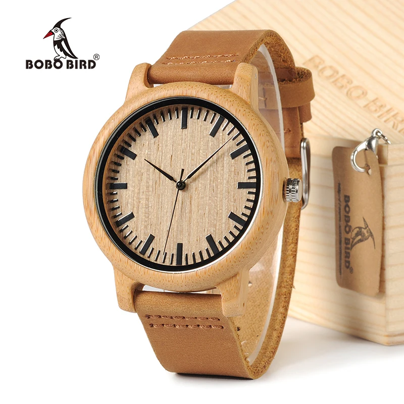 Часы BOBO BIRD A16 мужские дизайнерские аналоговые из бамбукового дерева|wristwatch