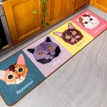 Творческий Кот из мультфильма лицо кухонный коврик ковер спальня гостиная дверной коврик маслостойкий коврик для ног