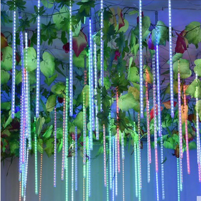 

Waterproof 50 cm 8 holiday meteor tube rain LED string lights indoor outdoor garden Christmas decoration tree lights