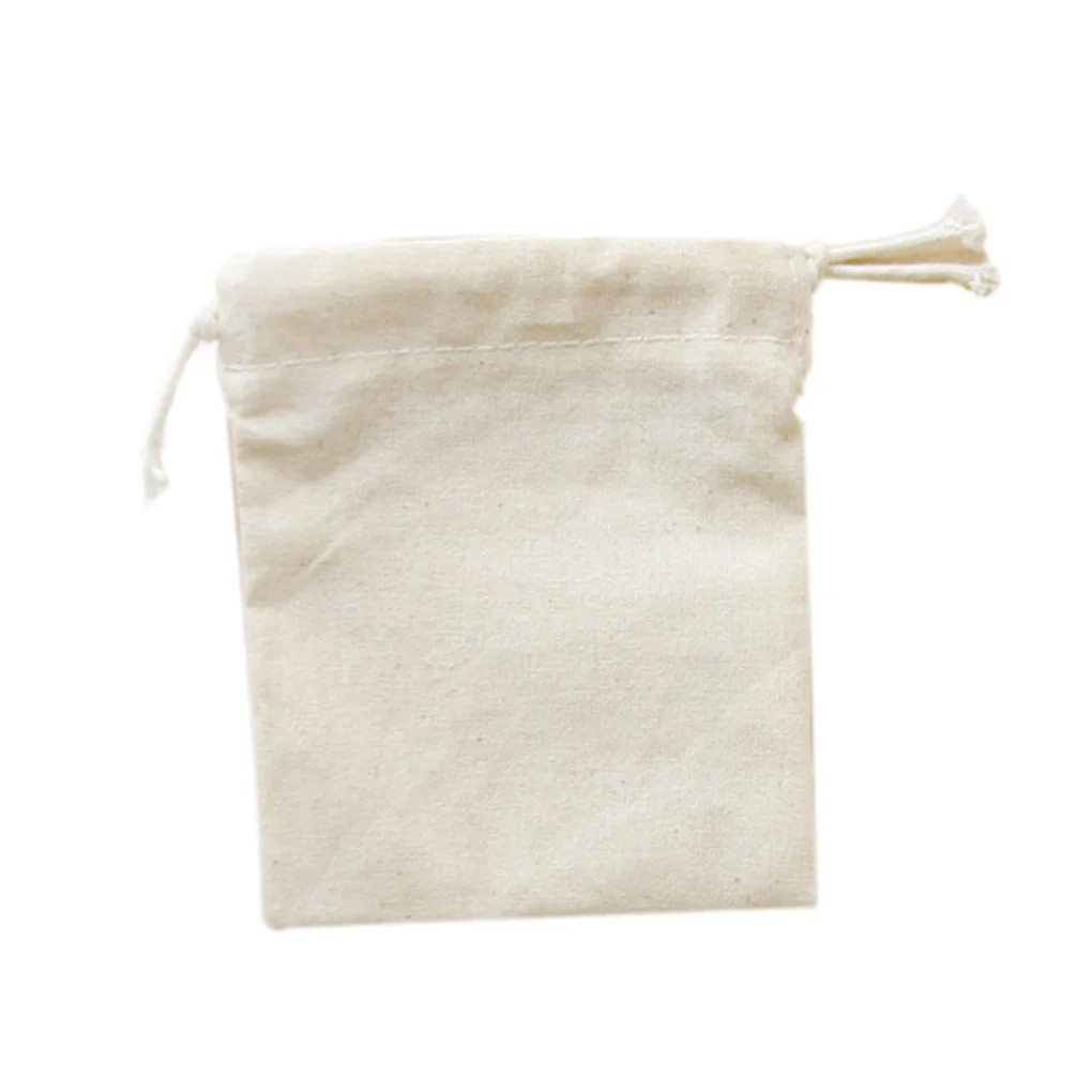 New Cotton Linen Gift Bag Travel Drawstring Storage Bags Sundries Small Beam Rope Pouches Handmade Candy Bag