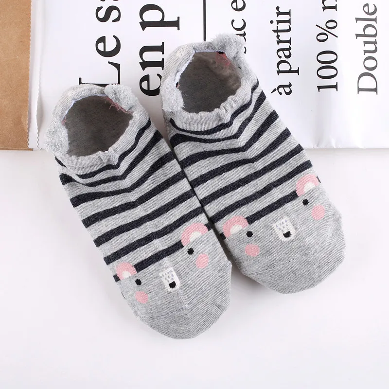 Носки женские повседневные из хлопка в полоску с 3D принтом|animal cotton socks|socks femalecotton