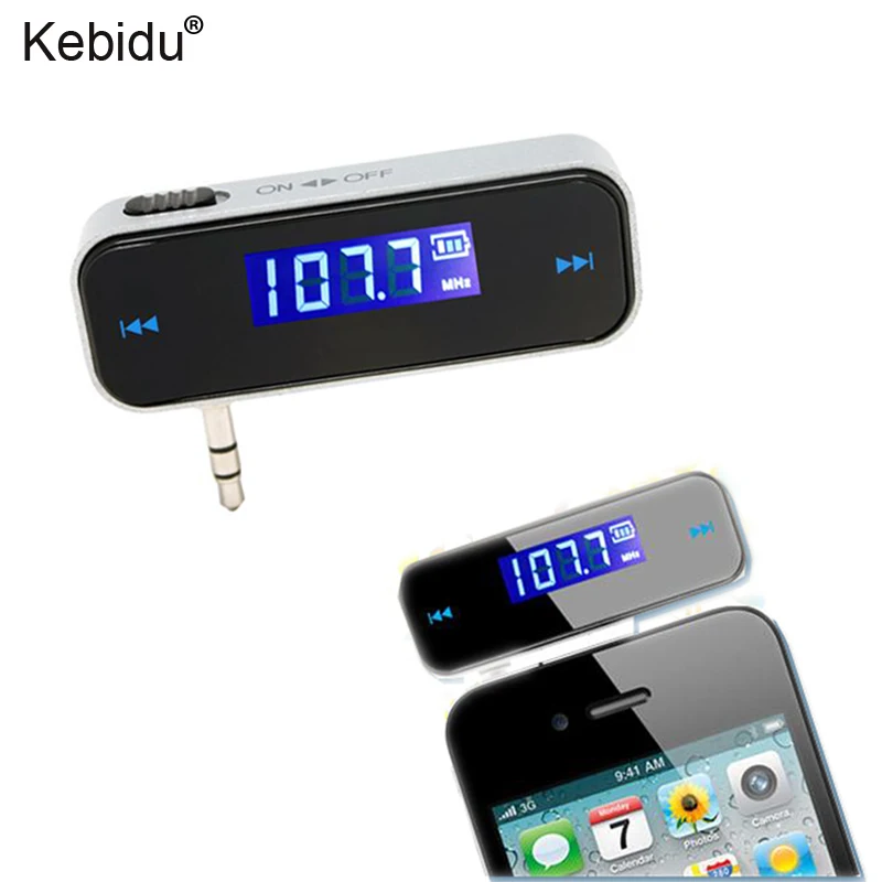 

Kebidu Wireless 3.5mm FM Transmitter Handsfree In-car LCD Vehicle Car Kit Modulator MP3 Audio Music Player For Phone samsung
