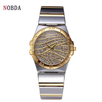 

NOBDA Brand Luxury Crystal Gold Watches Women Fashion Bracelet Quartz Watch Diamond quartz-watch Relogio Feminino orologio donna