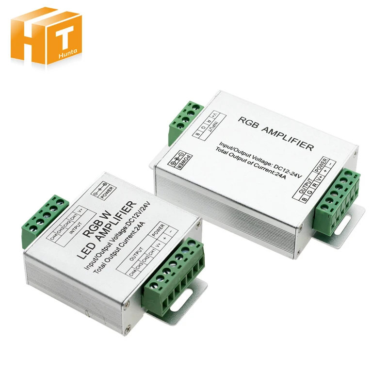 Светодиодный RGBW/Усилитель RGB DC12-24 V 24A 4 канала Выход RGBW/RGB питания со светодиодной полосой повторителя консоли контроллера - изображение