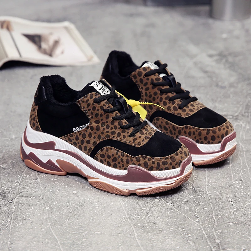 Léopard Plate Dentelle Chaudes black forme Aphixta Daim Haute Lady Cheville Khaki En brown Bottes Femmes Mode up Sneakers Hiver Chaussures Qualité qaYadf