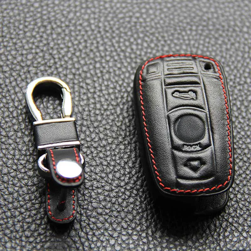 

For Bmw Leather Case For Bmw E90 E30 E60 E34 E36 E38 E39 E46 118 220 M235 320 328 Gt 428 435 528 X1 X3 Chaveiro Black Key Cover