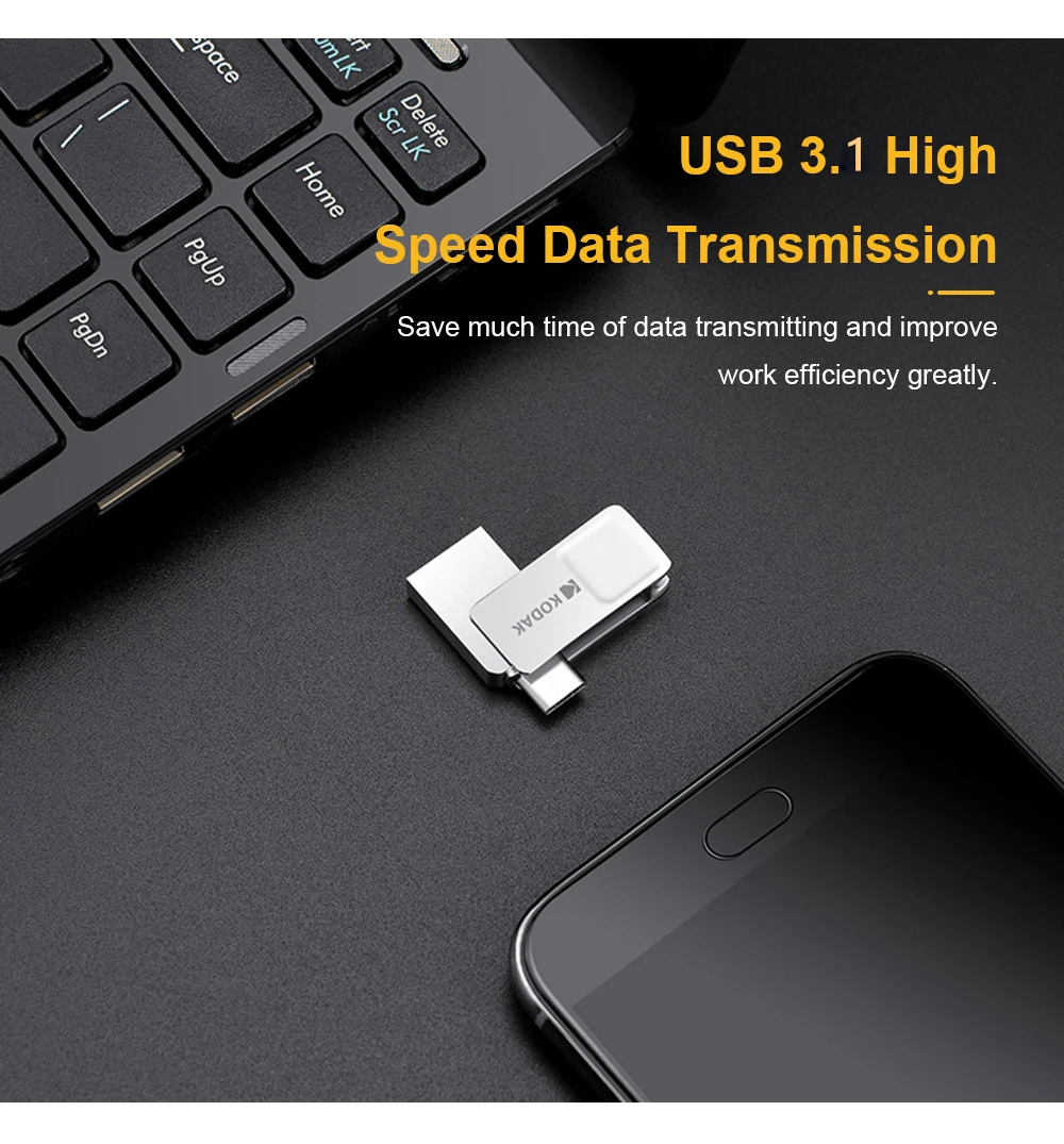 Оригинальный Kodak USB3.1 type-C двойной интерфейс металлический USB флэш-накопитель K223C 16 ГБ 32 ГБ 64 ГБ 128 Гб карта памяти U диск USB3.0 флешка