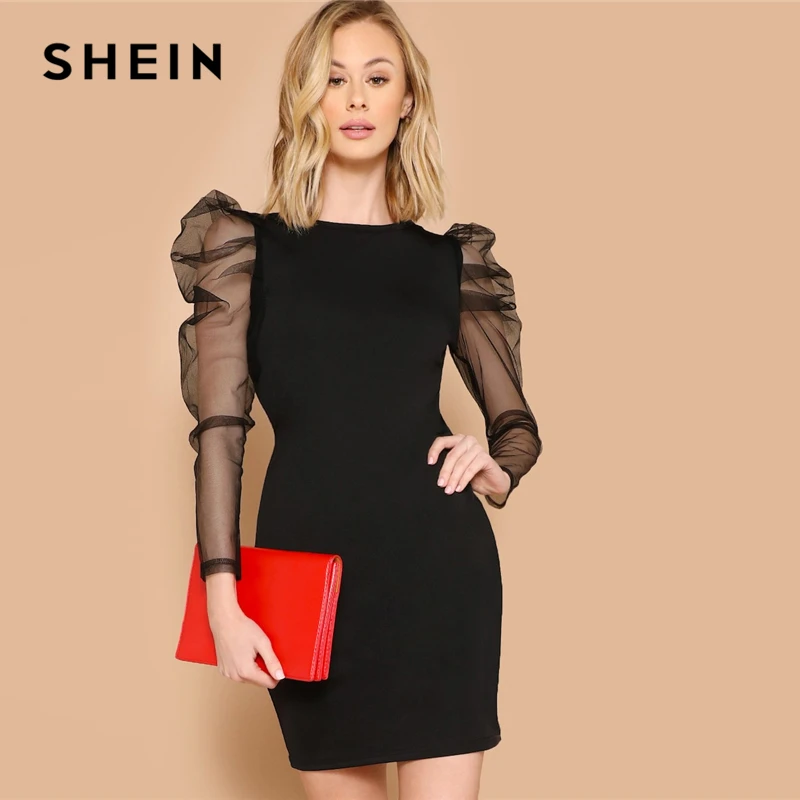 shein puff sleeve dress