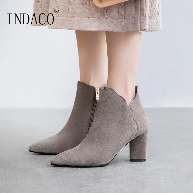 

Leather Women Boots 7.5cm Winter Boots Women Ankle Boots for Women