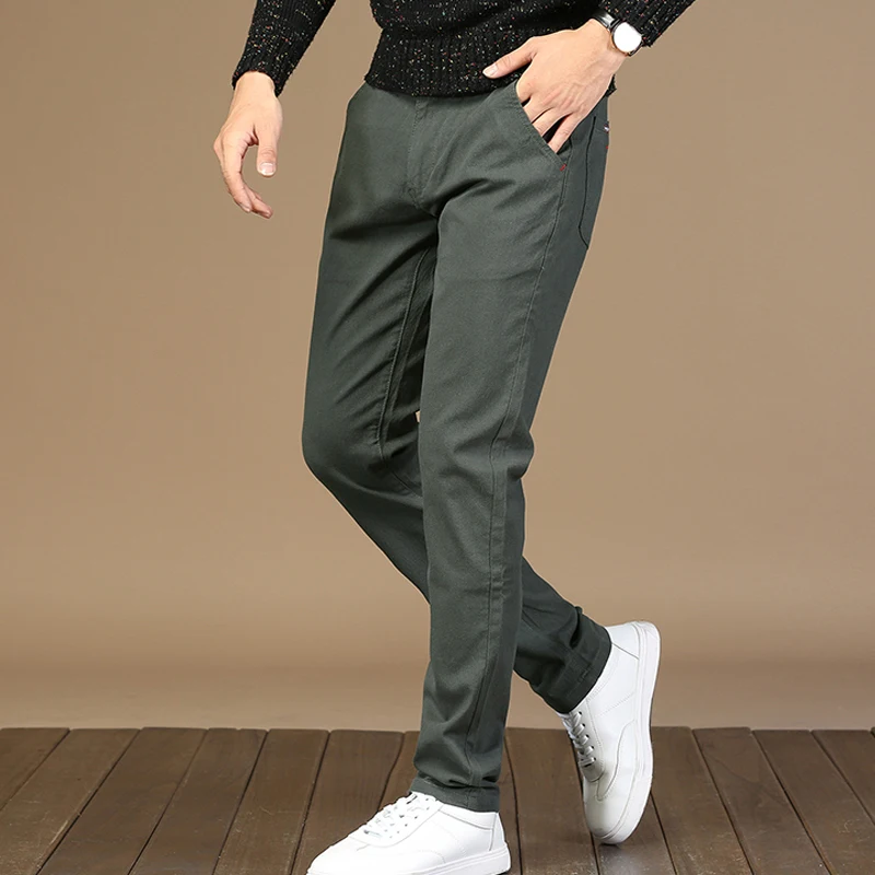 VOMINT новые мужские повседневные брюки, узкие прямые брюки, эластичные тканевые базовые брюки, мужские Модные большие размеры 44 46