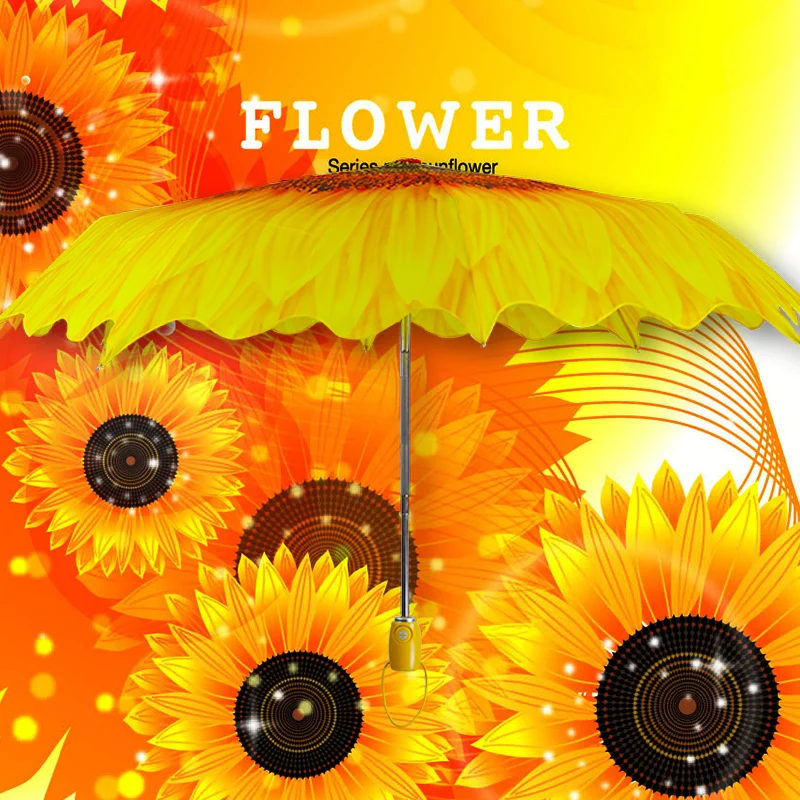 

Novelty items Multifunction Fully-automatic brand Fold Anti-UV Sun/Rain flower umbrella women Outdoor Umbrella Parasol