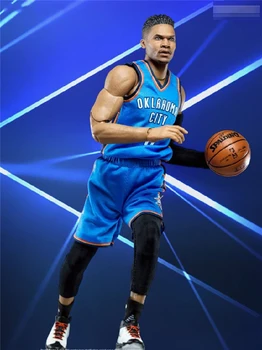 

22cm 1/9 Famouse star Russell Westbrook No.0 blue clothes movable action figure collectible model toys for boys