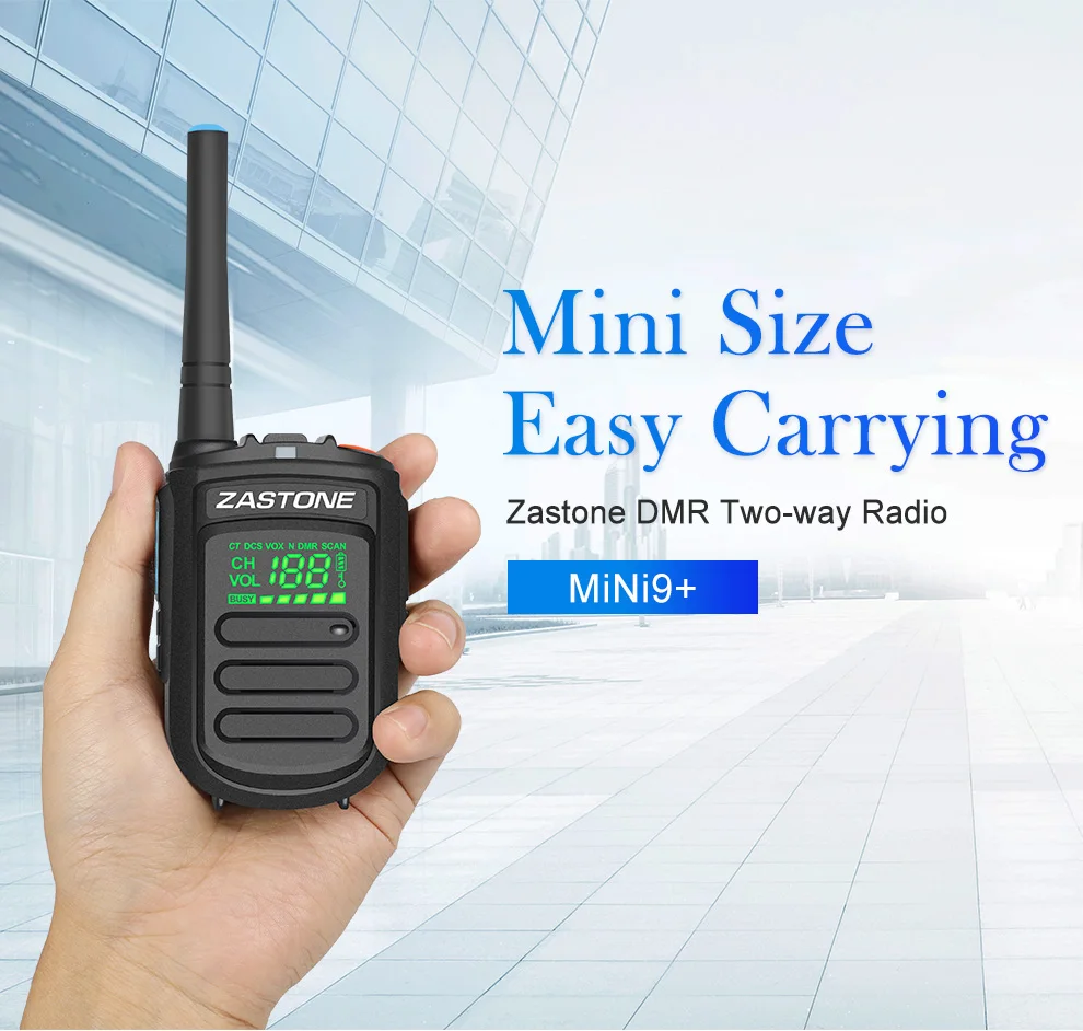 Zastone Mini9 плюс DMR радио Портативный Walkie Talkie UHF 400-470 MHz Любительское радио двухстороннее радио 188CH telsiz трансивер Mini9 +