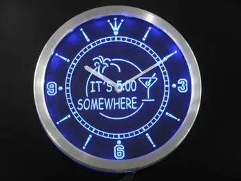 

nc0268 ITS 5:00 SOMEWHERE MARGARITA Neon Sign LED Wall Clock