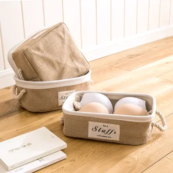 

Linen Cotton Storage Basket Clothes Storage Laundry Basket Sundries Toy Cosmetic Storage Box Cabinets Kitchen Storage Basket