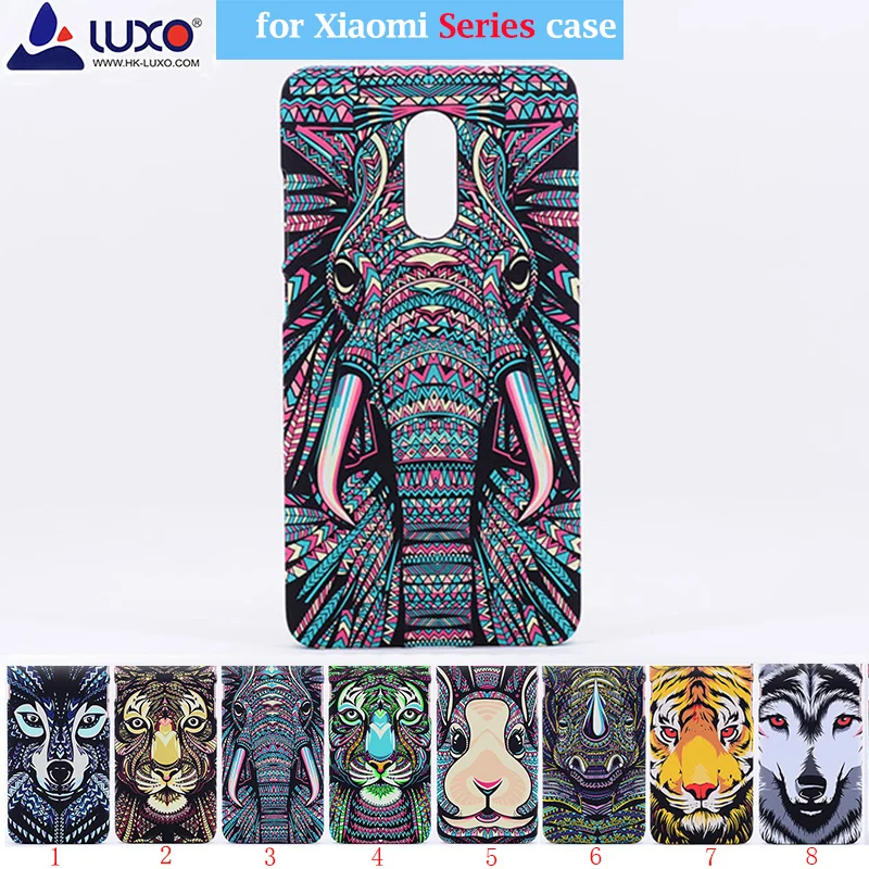 

LUXO Forest king animal head faces printing hard pc phone cover case for Xiaomi Mi 5 4S Note Max Redmi 3 3S 3X Note 2 3 4