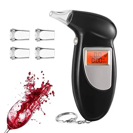 

2019 Professional Alcohol Breath Tester Breathalyzer Analyzer Detector Test Keychain Breathalizer Breathalyser DeviceLCD Screen